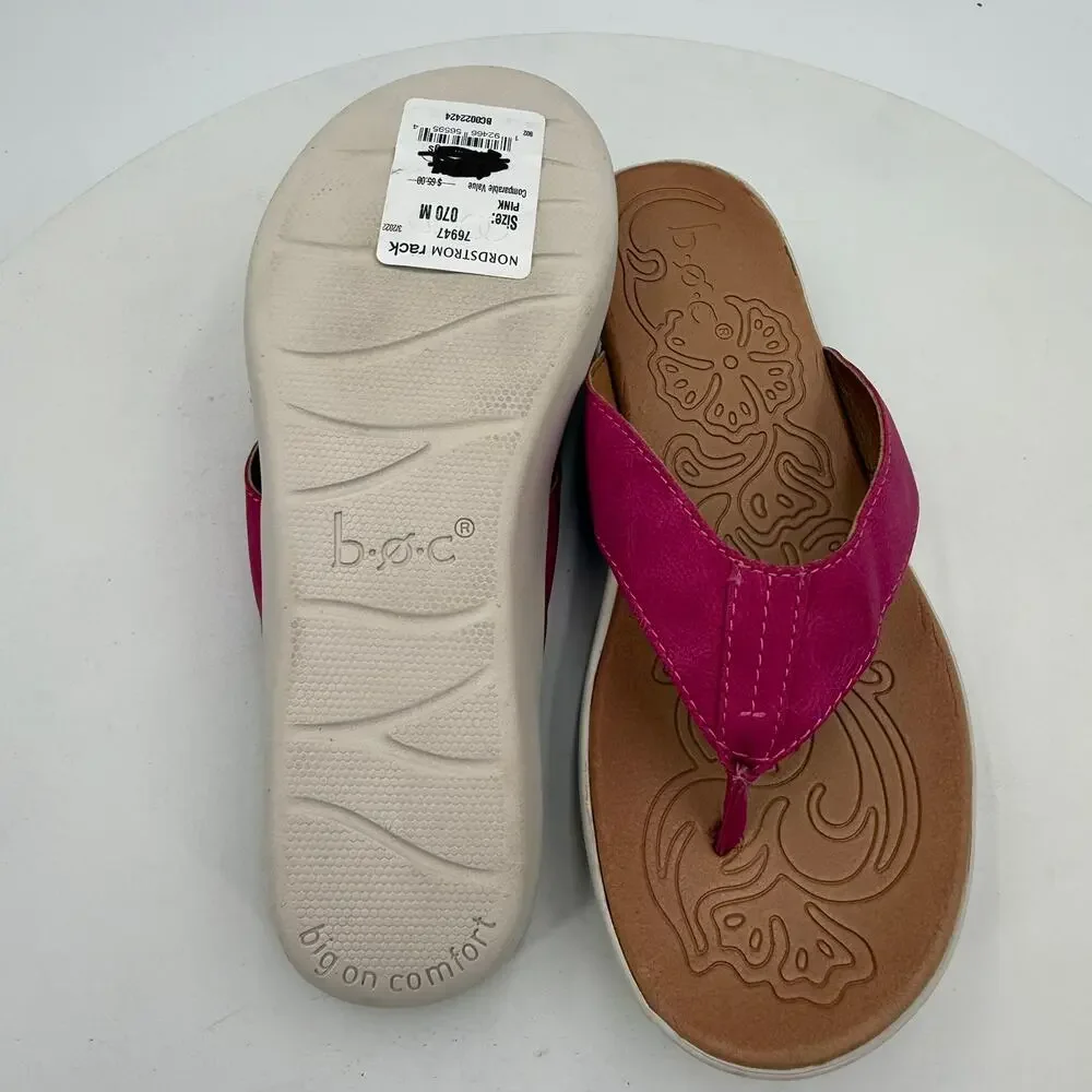 BOC By Born Aimee Thong Pink Sandal Size 7